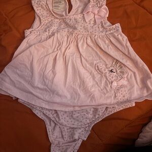 First Impressions Pink Polka Dot Baby Dress